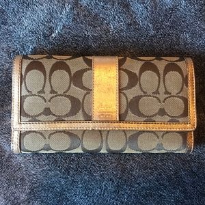 COACH trifold wallet with removable checkbook insert